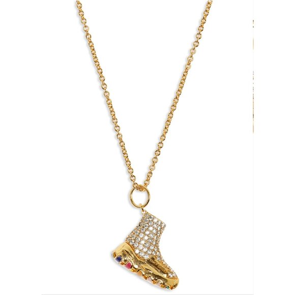NWT Kurt Geiger London Pavé Crystal Sneaker Charm Necklace & Drop Earrings Set - Picture 4 of 6